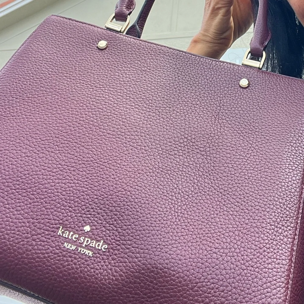 Kate Spade Leila Medium Triple Compartment Satchel Cherrywood brand New - Picture 4 of 16